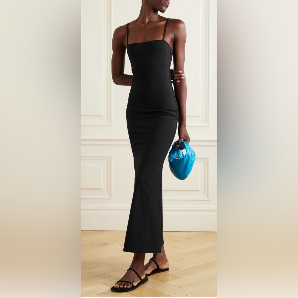 NWT Skin Worldwide Body Stretch Shaping Black Maxi Dress